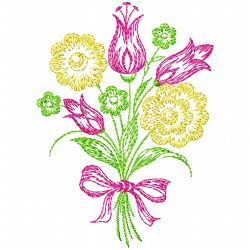 Flowers And Tree Embroidery Design 7